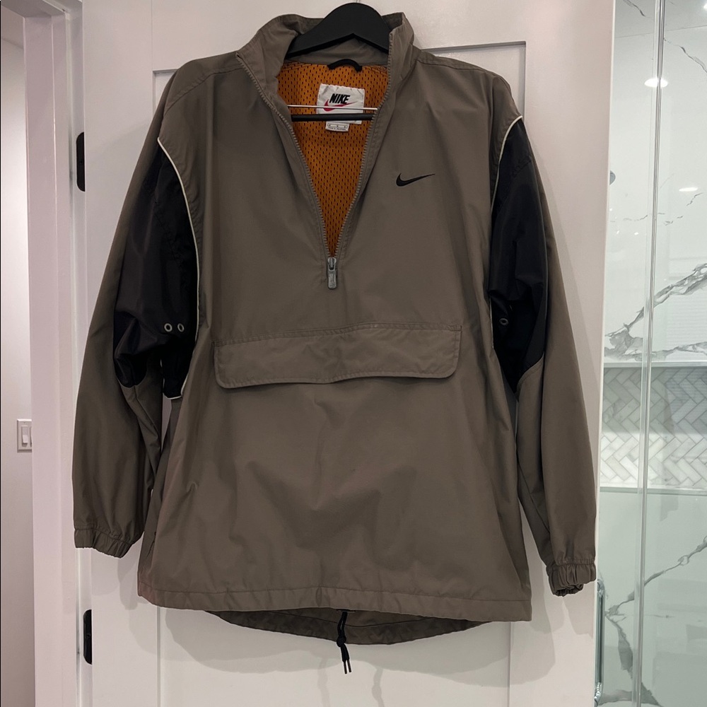 Nike Khaki and Black Half-Zip Jacket